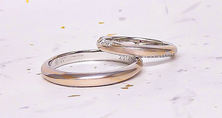プラチナで作る結婚指輪(マリッジリング)　プラチナ×ピンクゴールドの結婚指輪